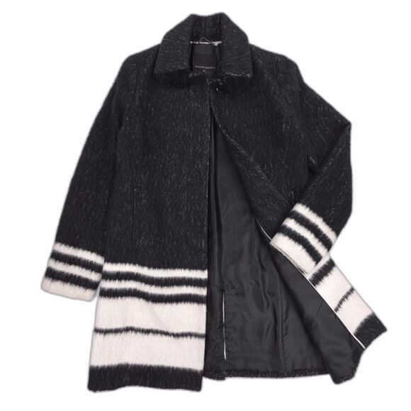 BANANA REPUBLIC Wool Striped Button Front Tailored Coat French Girl Old Money XS - Picture 1 of 8